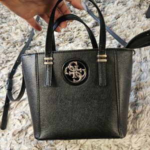 Black Open Road Mini Tote Bag Purse Guess